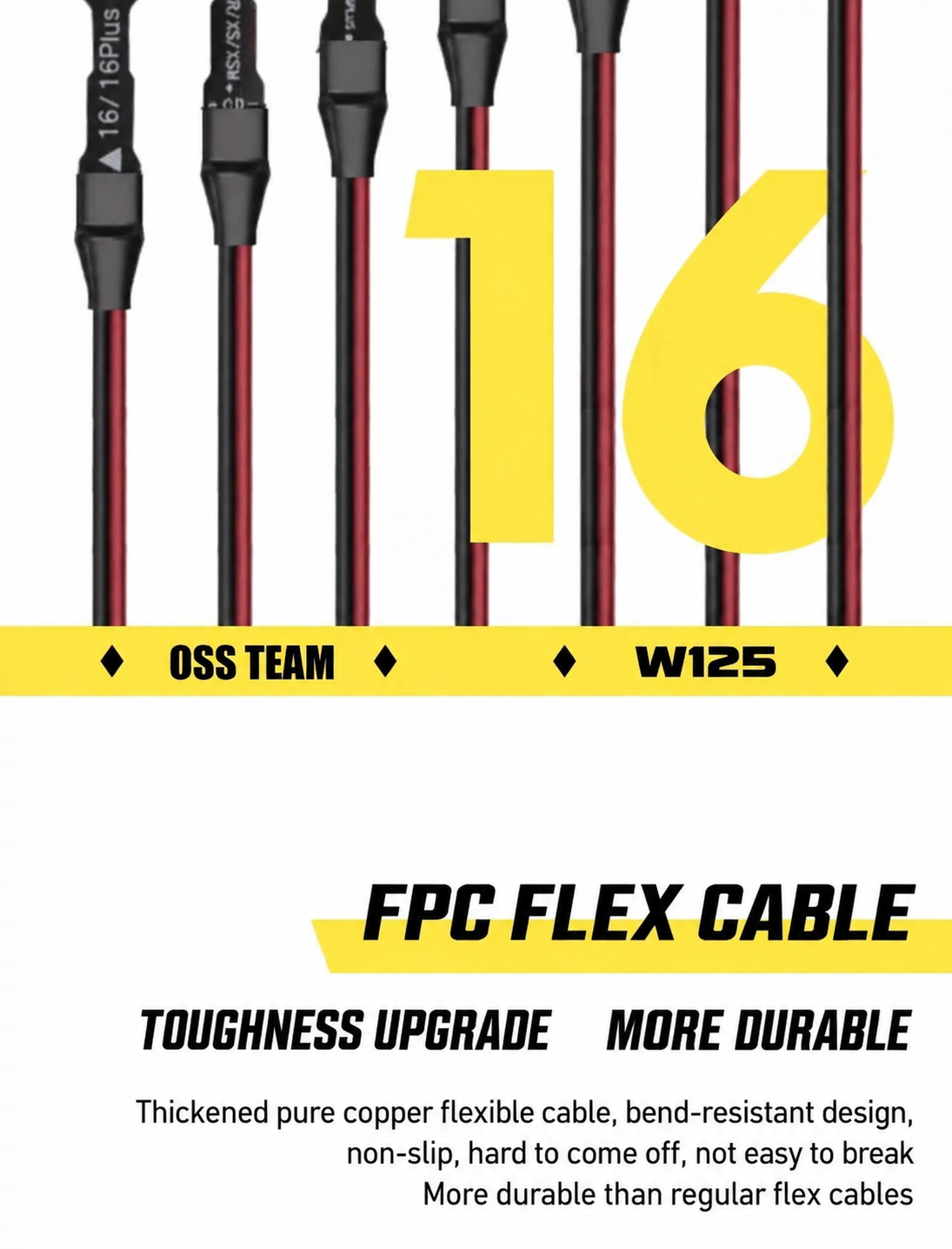 OSS TEAM W125 Power Boot Cable for iPhone 7-16 Pro Max Series