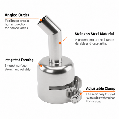 HMT-850 Hot Air Gun Extended Curved Desoldering Nozzle