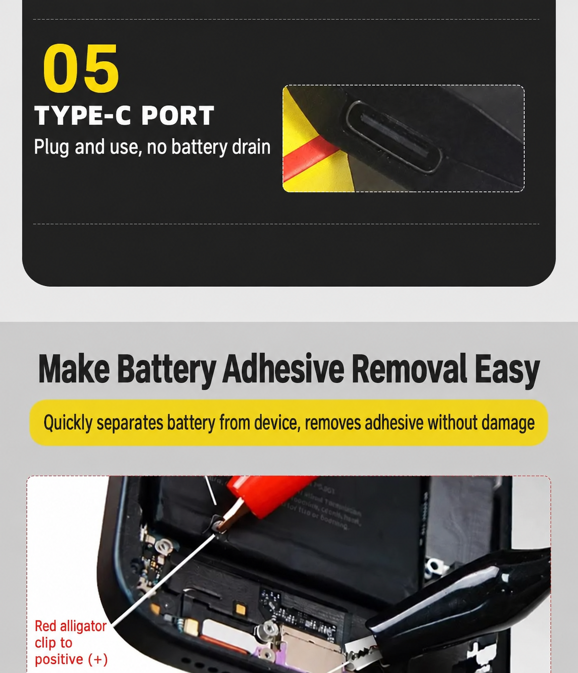 OSS TEAM W06 Battery Adhesive Quick-Release Wire