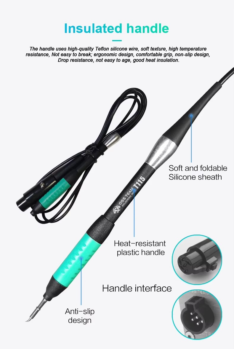 OSS TEAM T115 Electric Soldering Iron PCB Soldering Station Comes with pointed tip as standard 110/220V