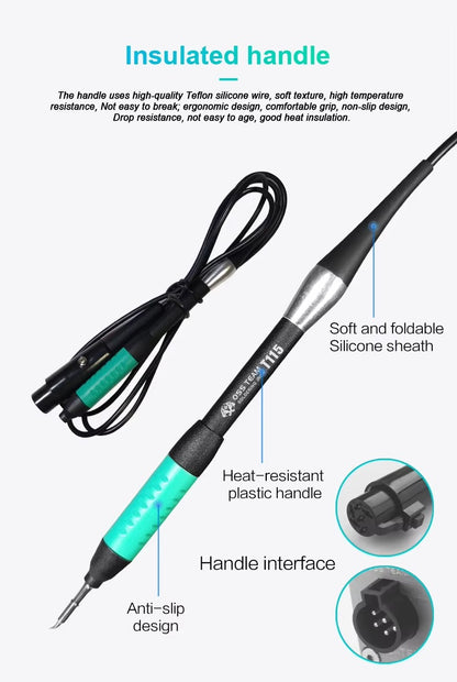 OSS TEAM T115 Electric Soldering Iron PCB Soldering Station Comes with pointed tip as standard 110/220V