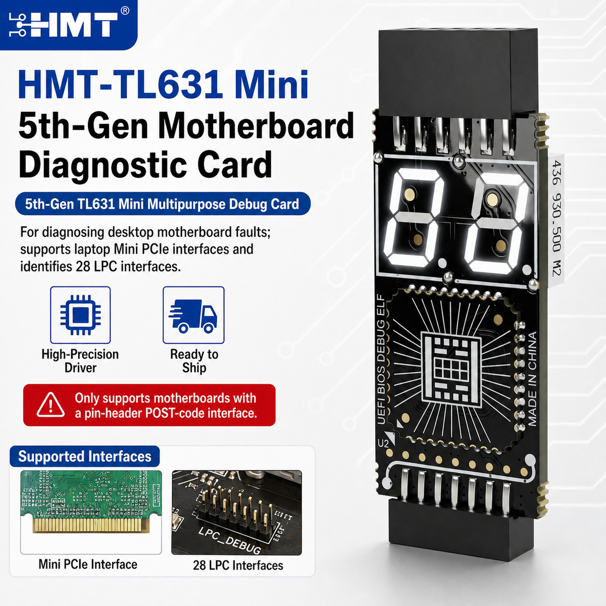 HMT-TL631 Mini 5th-Gen Motherboard Diagnostic Card