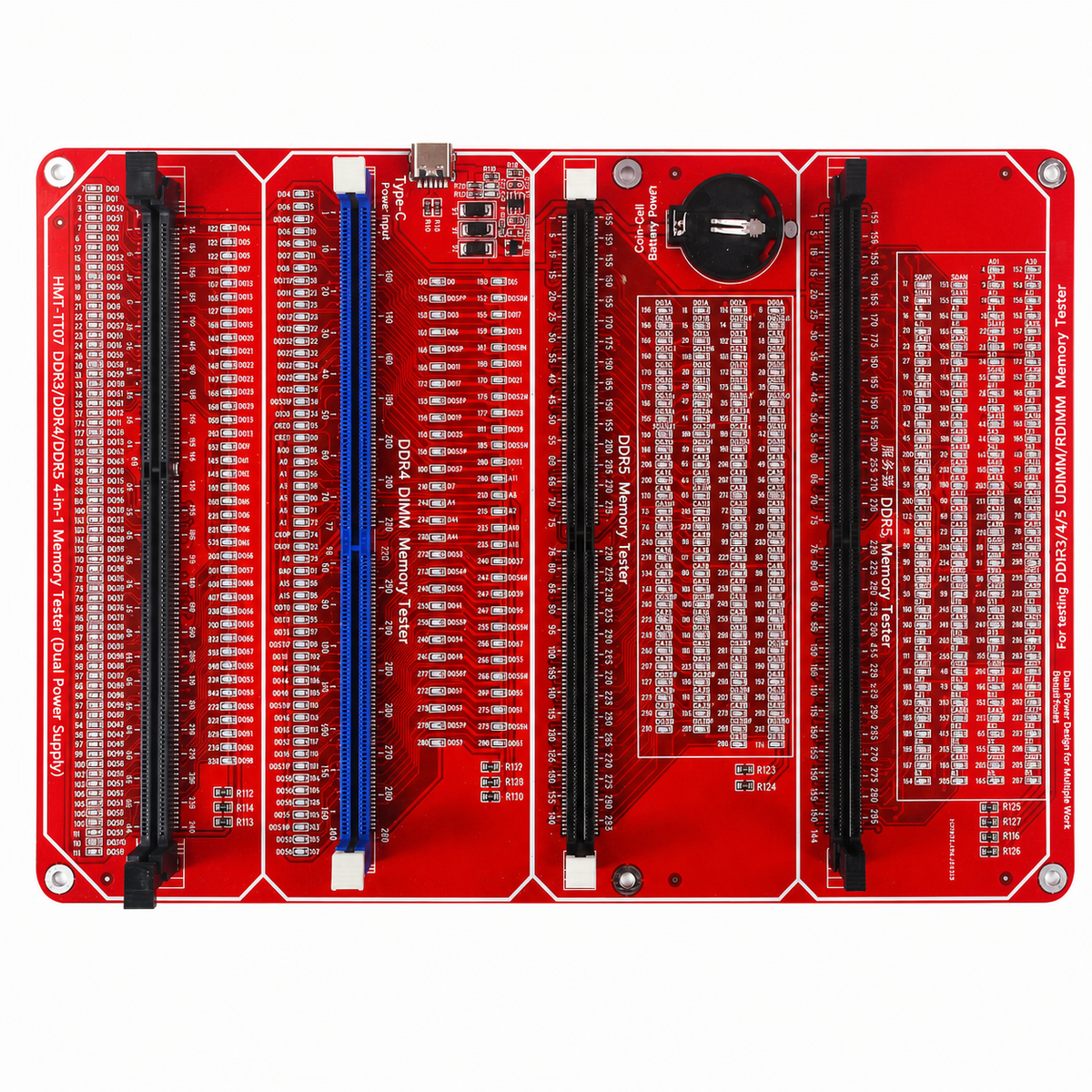 HMT-TT07 DDR3/DDR4/DDR5 4-in-1 Memory Module Tester (Dual Power Supply)