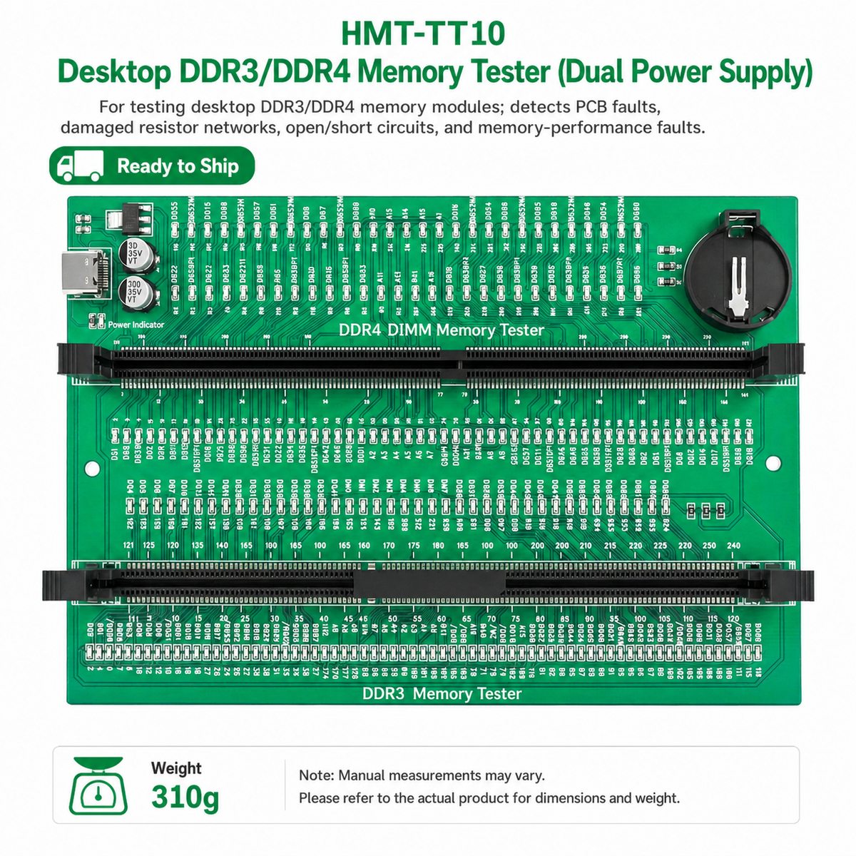 HMT-TT10 Desktop DDR3/DDR4 Memory Module Tester - Dual Power Supply
