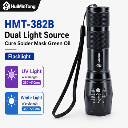 HMT-382B Dual-Wavelength (Purple/White) UV Curing Lamp for Green Solder Mask
