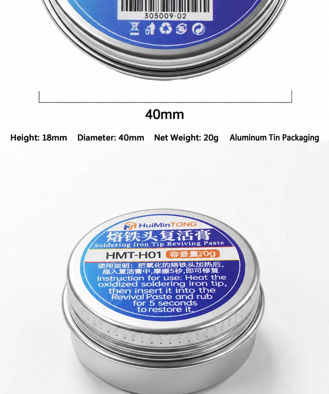 HMT-H02 Soldering Tip Revival Paste, 6-20g