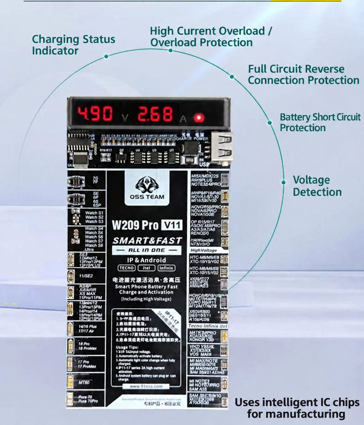 OSS TEAM W209Pro V11 Battery Activation Board