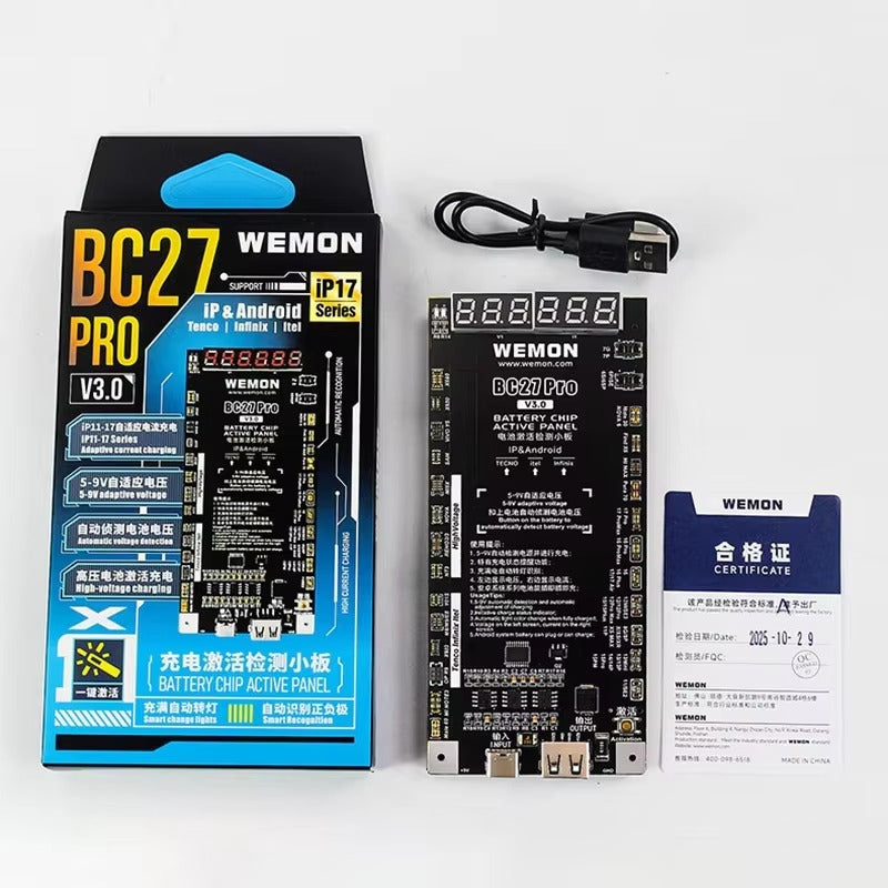 WEMON BC27Pro V30 Battery Activation Tester Board phone repair tools