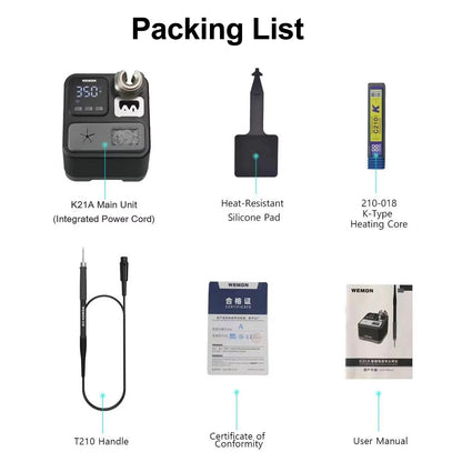 WEMON K21A Digital Soldering Station 75W T210 C210 Tip