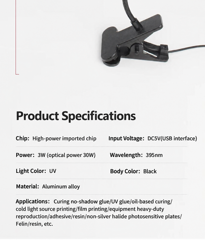 HMT-UV03 Clip-on 3W UV Curing Lamp