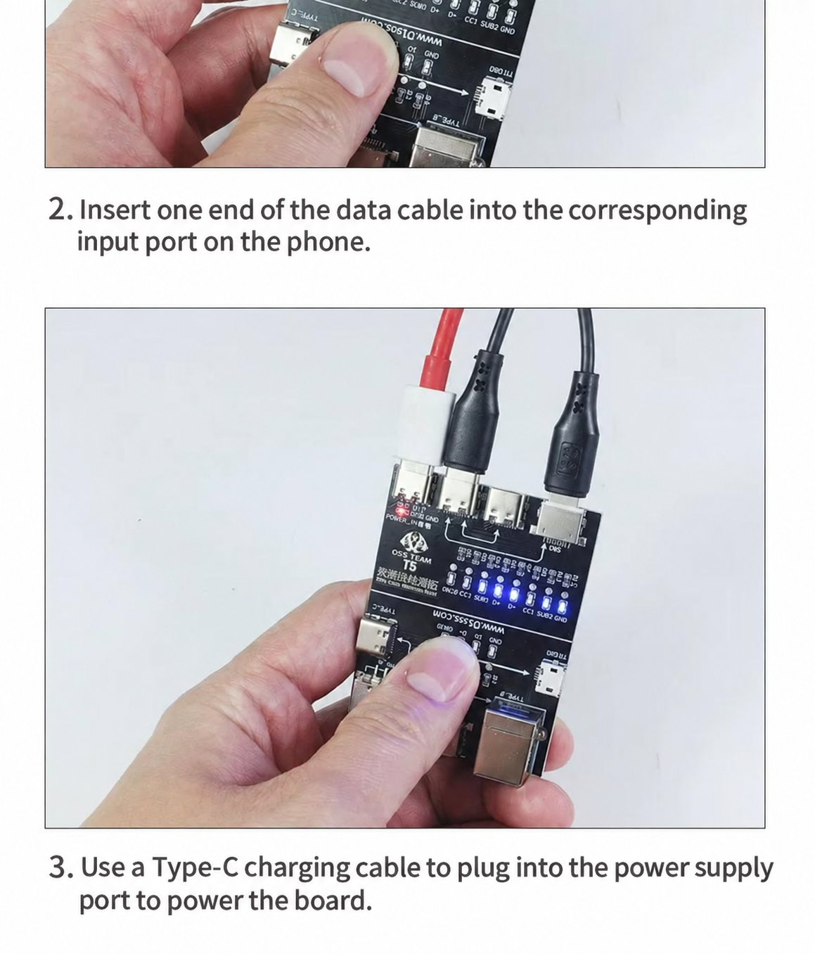 OSS TEAM T5 Data Cable Test Board