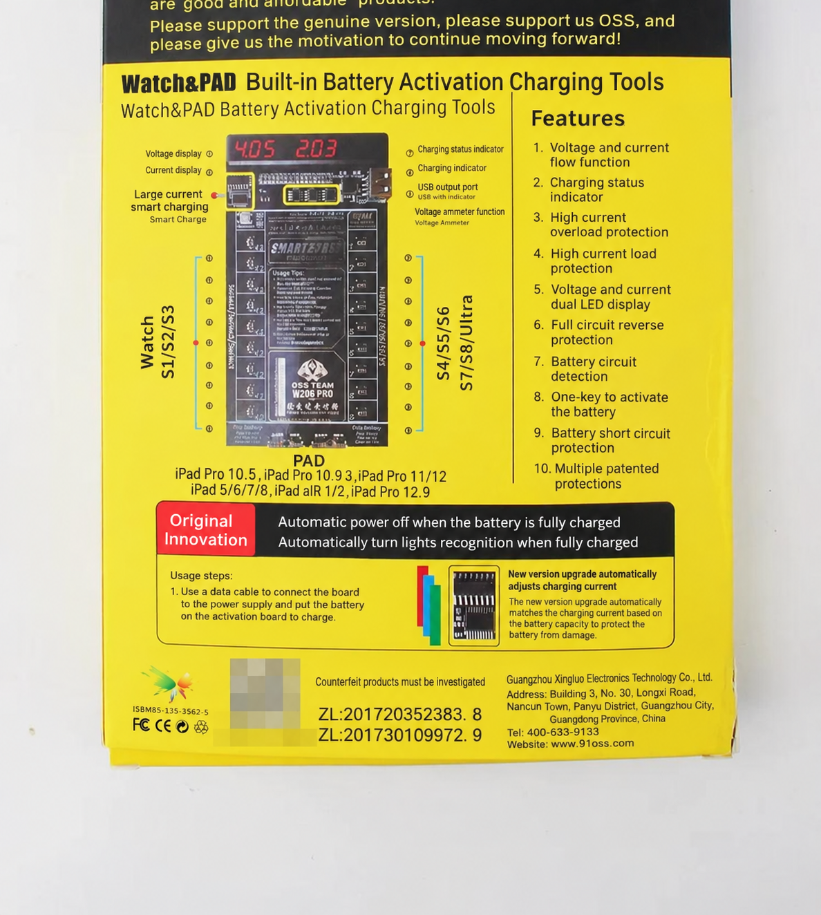 OSS TEAM W206Pro Activation Board for iPad & Apple Watch