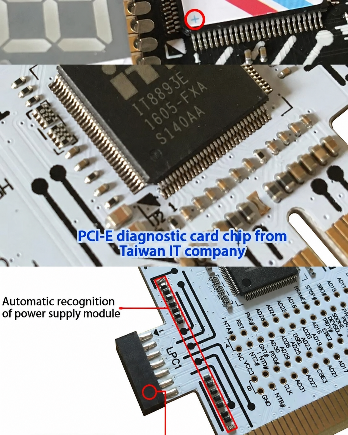 HMT-TL460s Multi-Purpose Debug Card, PCIE & LPC Computer Test Card