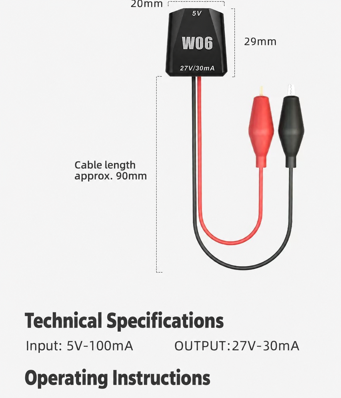 OSS TEAM W06 Battery Adhesive Quick-Release Wire