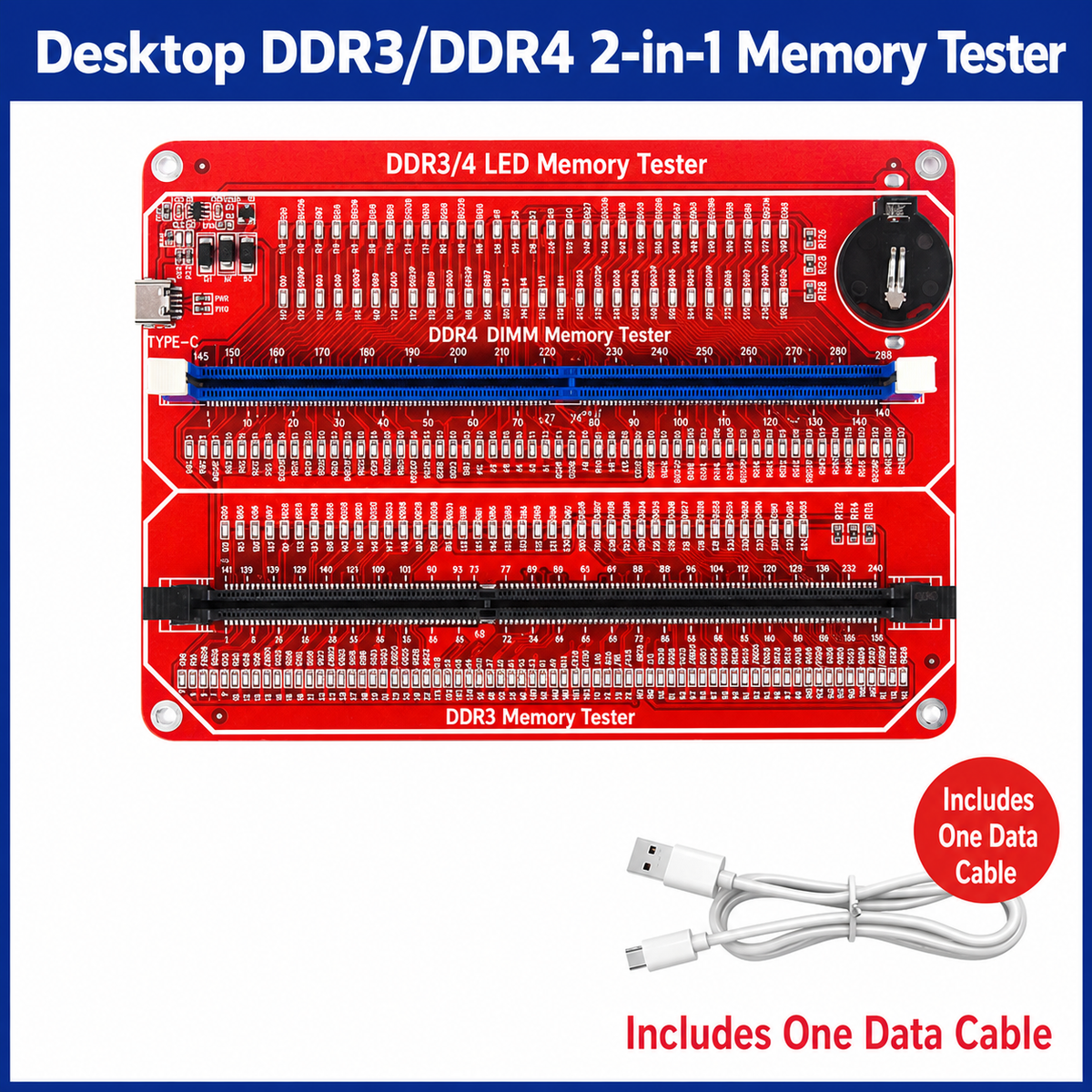 HMT-TT03 Desktop DDR3/DDR4 Memory Module Tester (Dual Power Supply)