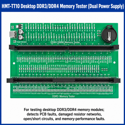 HMT-TT10 Desktop DDR3/DDR4 Memory Module Tester - Dual Power Supply