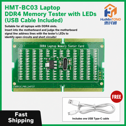 HMT-BC03 Laptop DDR4 Memory Tester with LED Indicators (USB Cable Included)