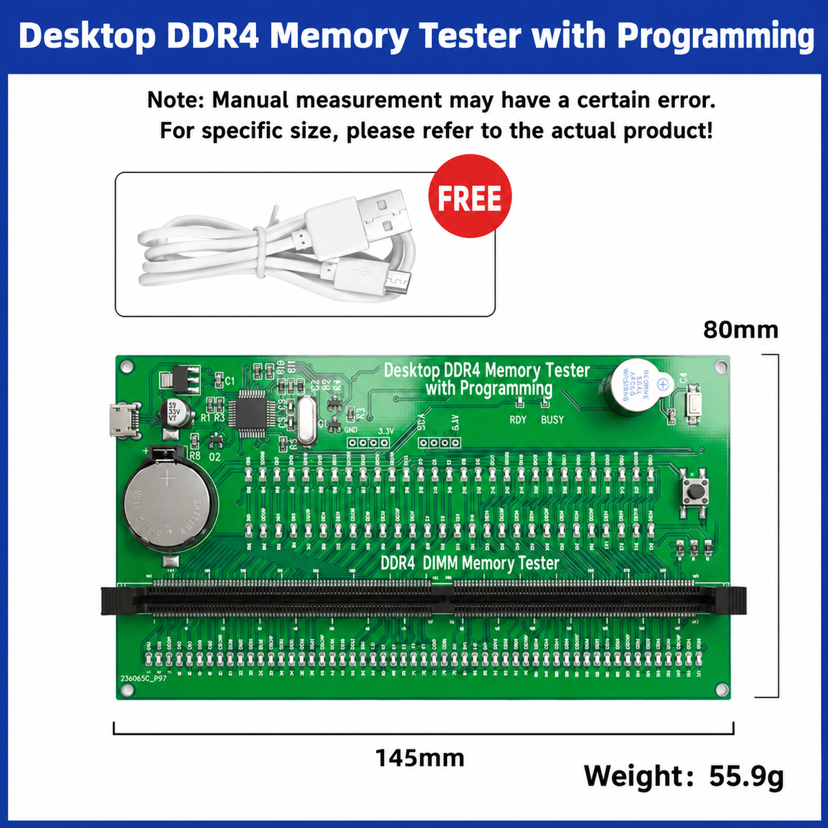 HMT-SP02 Desktop DDR4 Memory Module Tester with Programming Capability