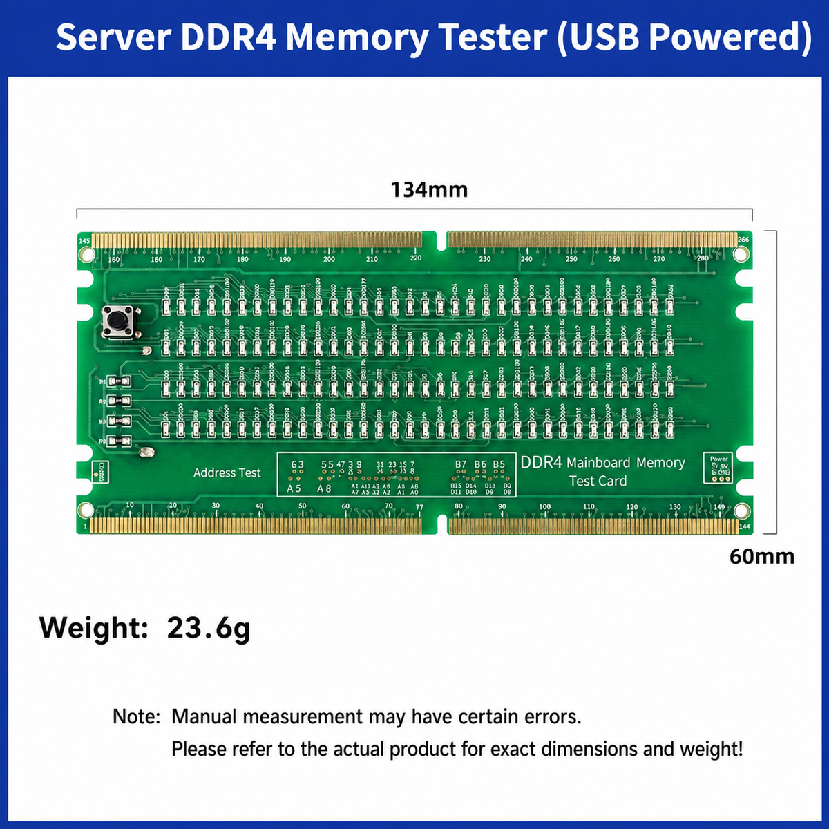 HMT-TC03 Server DDR4 Memory Tester with LED Indicators – USB Powered