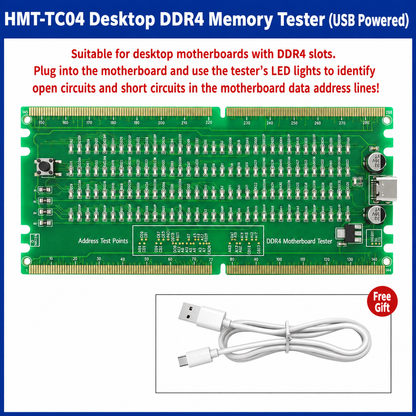 HMT-TC04 Desktop DDR4 Memory Tester with LED Indicators (USB Powered)
