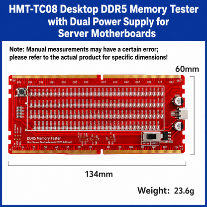 HMT-TC08 Desktop DDR5 Memory Tester with LED Indicators – Dual Power Supply (Server Motherboard)