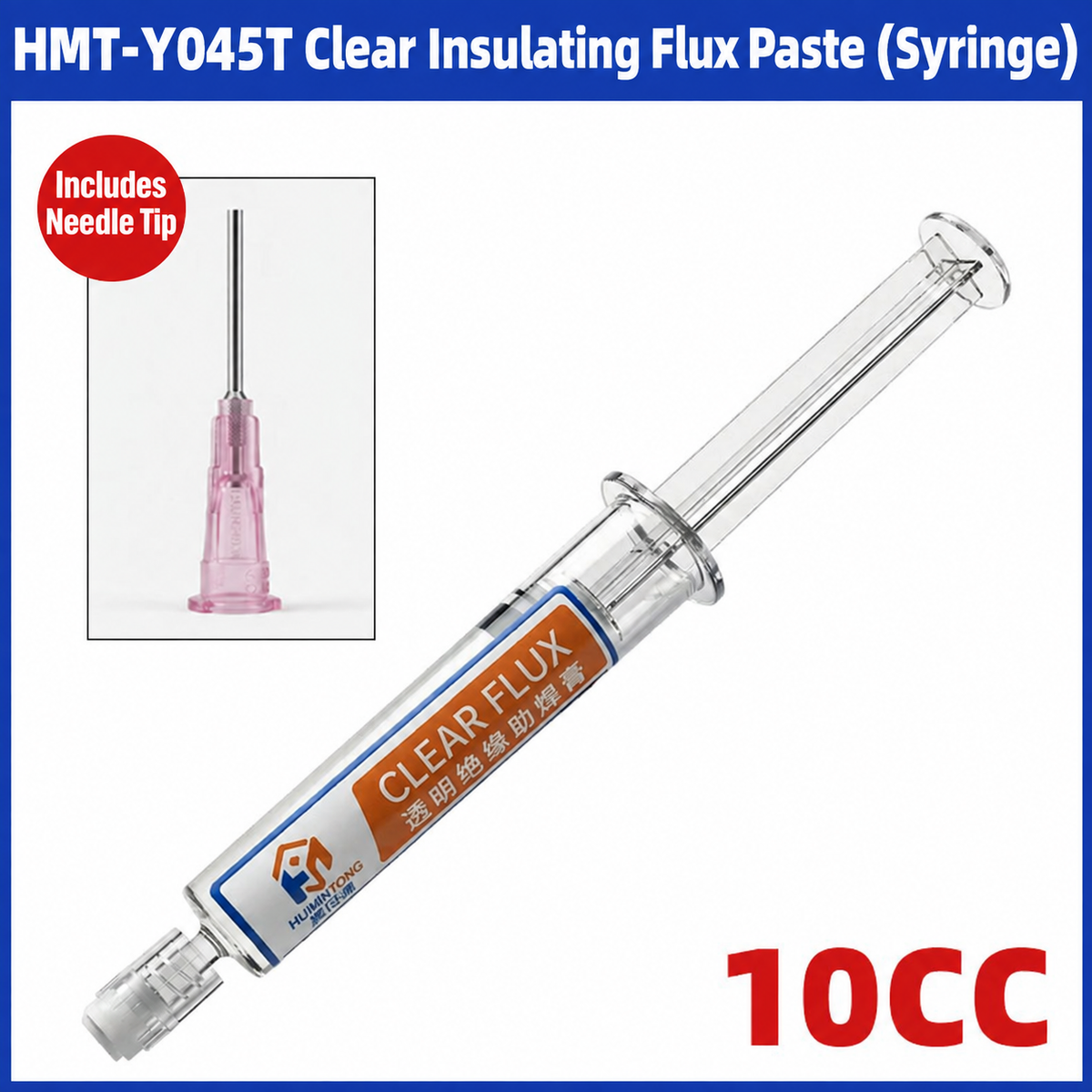 HMT-Y045 Transparent Insulating Flux Paste (Syringe Dispenser)