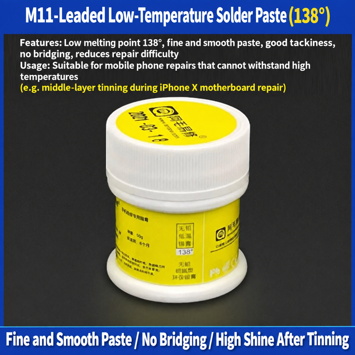AMAOE Solder Paste for BGA Reballing and Electronics Repair 50g