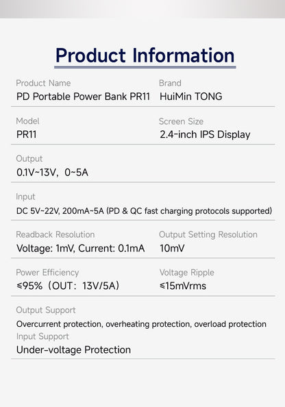 HMT-PR11 Portable PD Power Supply