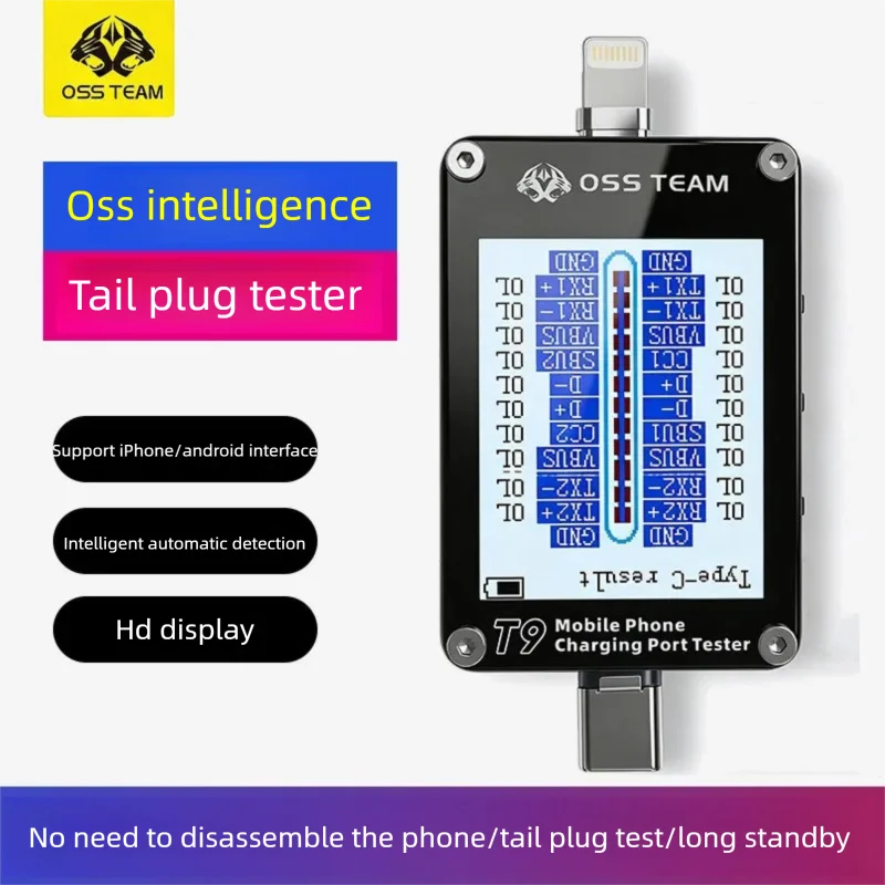 OSS TEAM T9 Intelligent Mobile Phone Tail Plug & Charging Port Tester