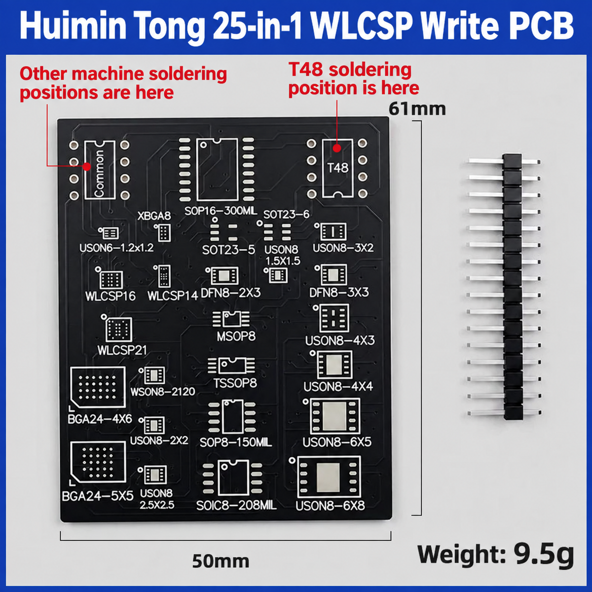 HMT T25 25-in-1 WLCSP Read & Write PCB