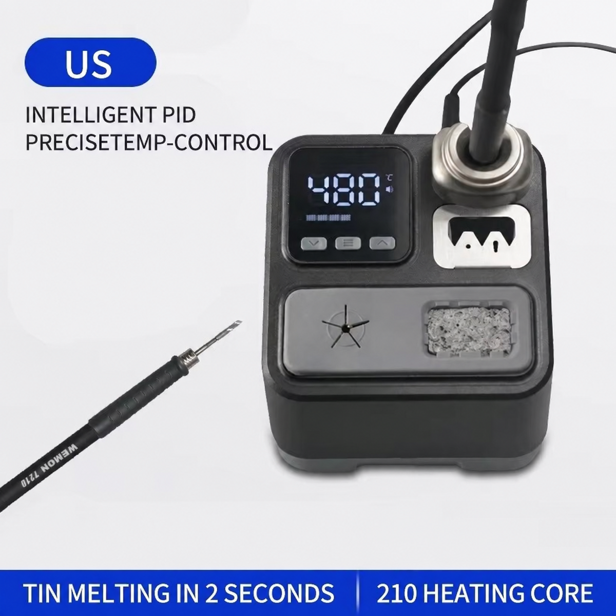 WEMON K21A Digital Soldering Station 75W T210 C210 Tip
