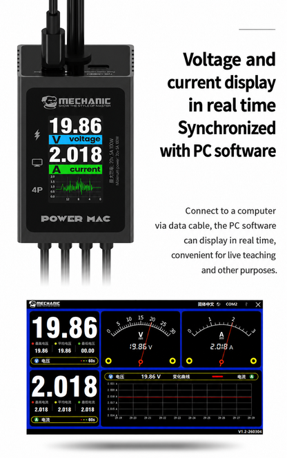 MECHANIC POWER MAC Laptop Power Boot Cable Multifunctional Tester with Digital Display