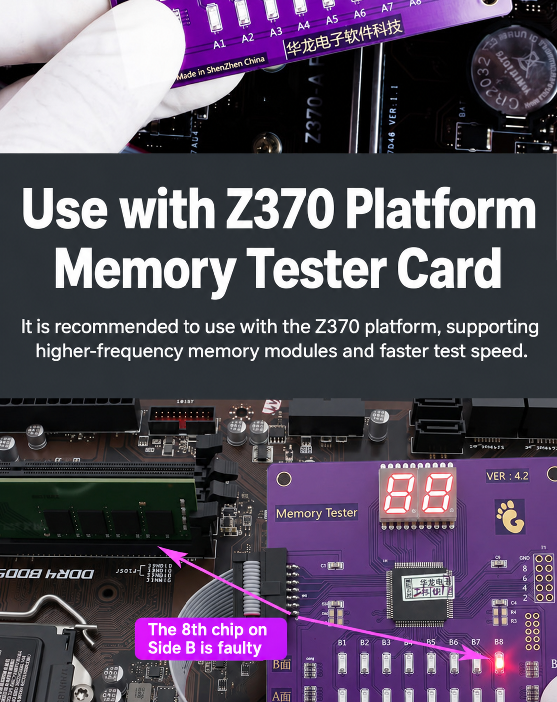 DDR4 RAM Tester Memory Repair Test Card No-boot Memory Fault Diagnosis