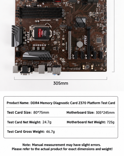 DDR4 RAM Tester Memory Repair Test Card No-boot Memory Fault Diagnosis