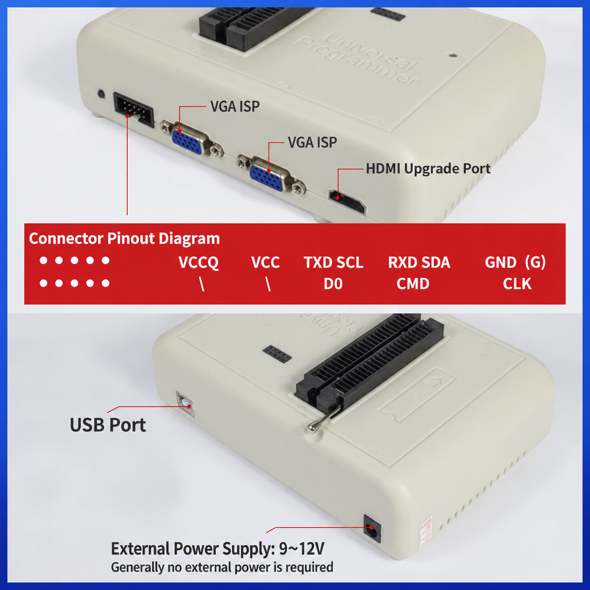 RT809HSE Programmer Laptop Desktop EMMC Online Read & Write ISP / NAND