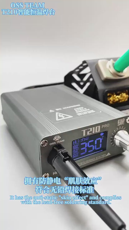OSS TEAM T210Pro Soldering Station 75W LCD Digital display supports EU UK US plug types